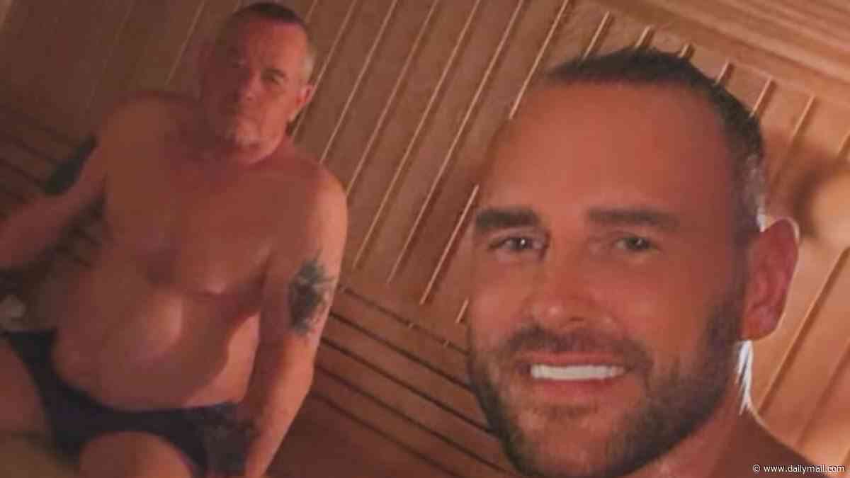 Katie Price's ex Lee Andrews 'confirms' he's out of prison as he returns to social media with a shirtless sauna snap alongside his dad