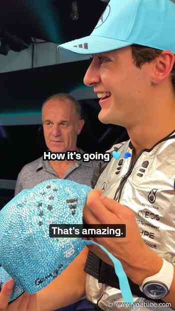 New favourite cap, George? 🤷‍♂️ #mercedesf1 #georgerussell #f1