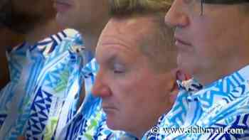 Chris Bowen appears to fall asleep at his taxpayer-funded climate change conference at five star Fiji resort