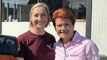 Pauline Hanson's daughter Lee erupts as she is shamed by her local coffee shop - as owner reveals she donates One Nation money to the Greens