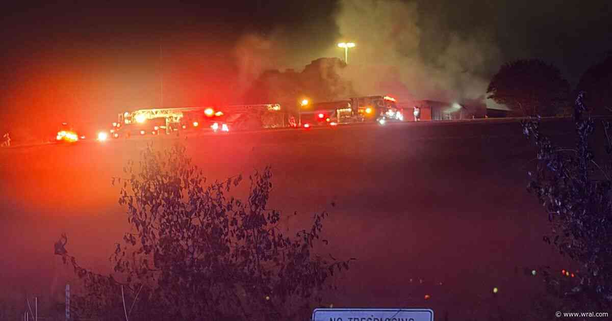 Fire at vacant state-owned building closes Garner Road in Raleigh