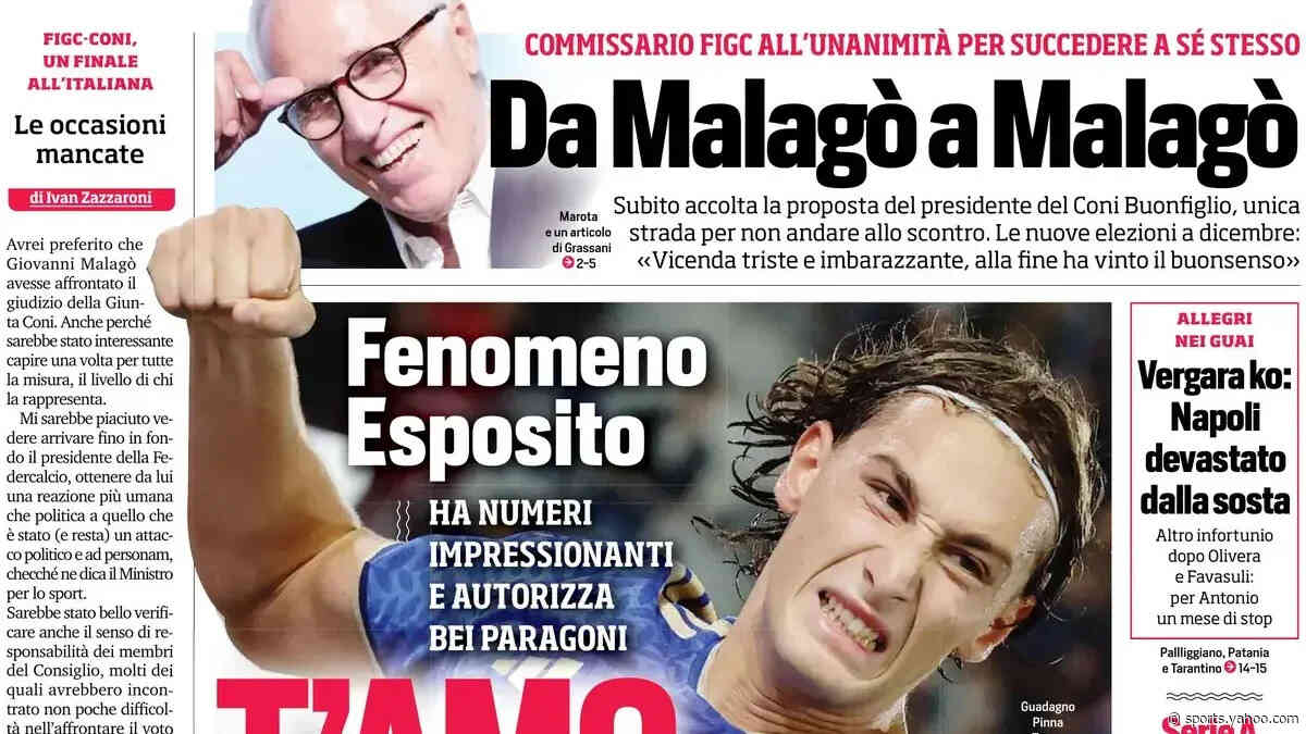 Today’s Papers: Esposito obsession, Malago replaces himself