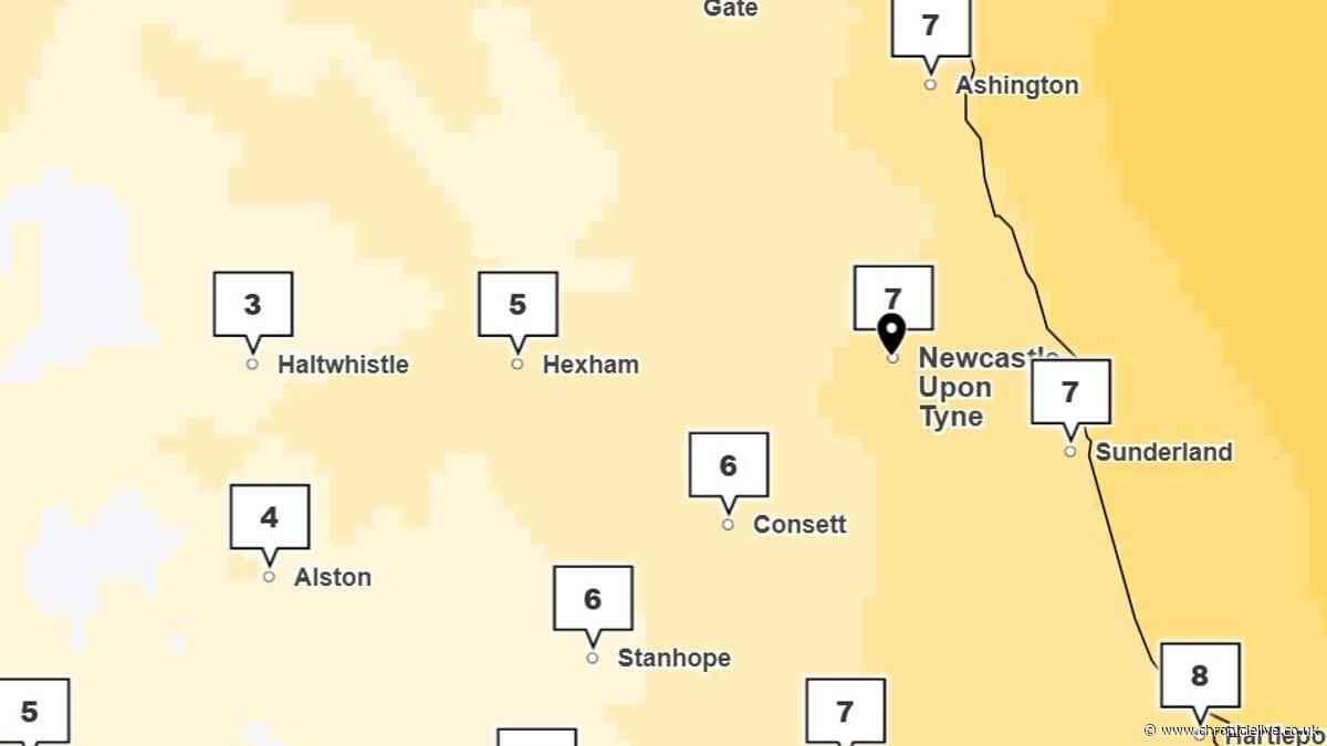 Met Office map shows temperature plunging to 3C in parts of North East