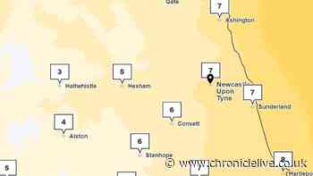 Met Office map shows temperature plunging to 3C in parts of North East
