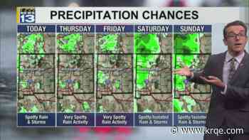 Rain for parts of New Mexico and mild weather
