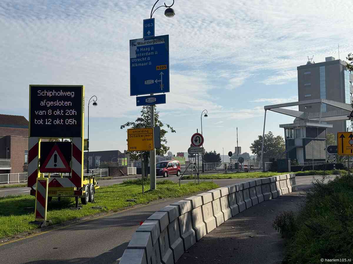 Schipholweg bij Buitenrustbruggen komende dagen dicht: ‘Ga met fiets, OV of werk thuis’