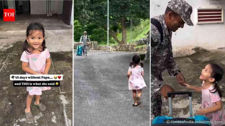 "Mumma, Papa kab aayenge?" Little girl’s 45-day wait ends in sweetest reunion with Army officer dad