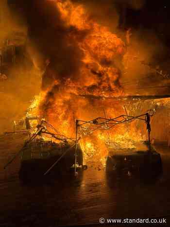 Moment inferno rips through historic Kingston market place as locals 'woken by heat'