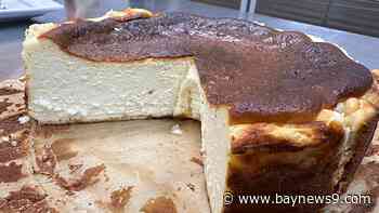 Carmelized crust adds texture to smooth, creamy Basque Cheesecake