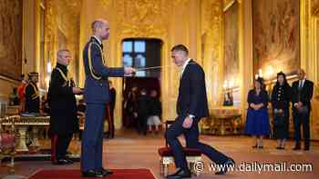 Arise, Sir Kevin! Rugby league legend Sinfield is knighted by Prince William after raising £13m for MND in honour of team-mate Rob Burrow