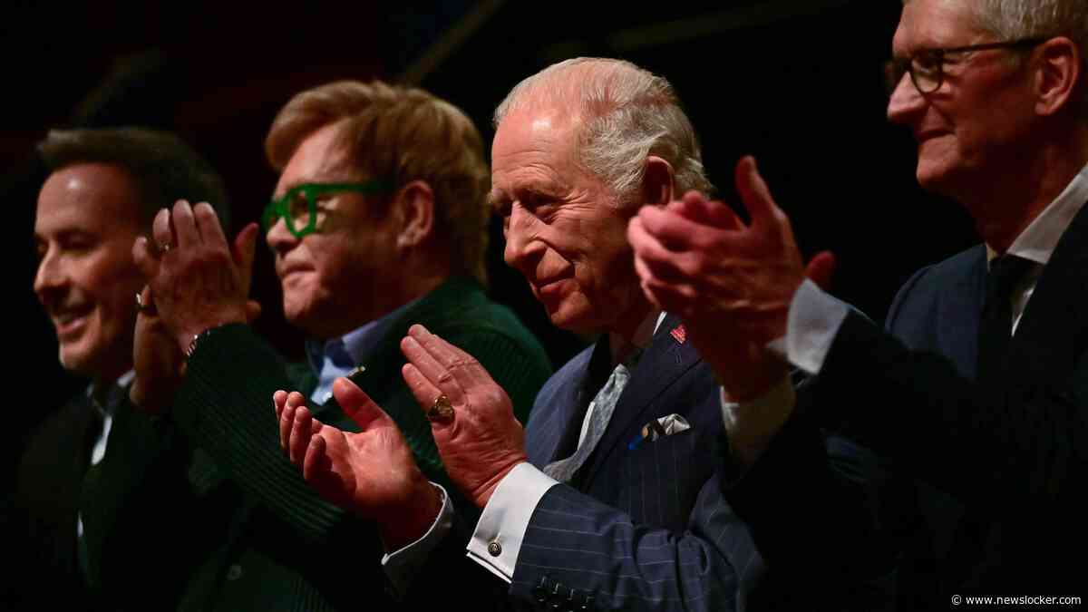 Koning Charles en Elton John bezoeken muziekworkshop bij Apple