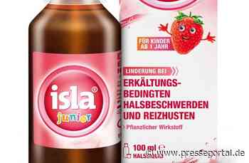 isla® junior Halsliquid unterstützt kleine Hälse / isla® erweitert Halsschmerzportfolio für Kinder