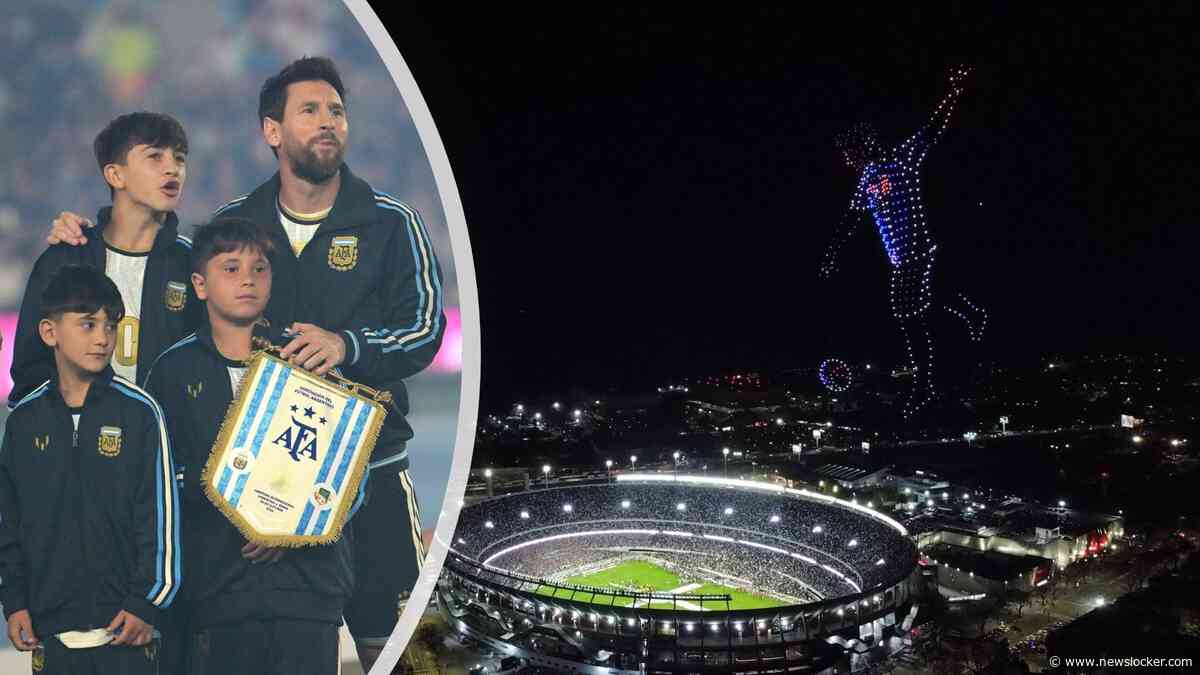 Pijnlijke flater met drone gaat viral bij Argentijns afscheid van Lionel Messi: ’Wat een blunder’