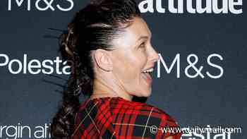 Strictly host Emma Willis debuts new rock chick look with long braid and tartan dress as she joins Kate Lawler and Alesha Dixon at the Attitude Awards