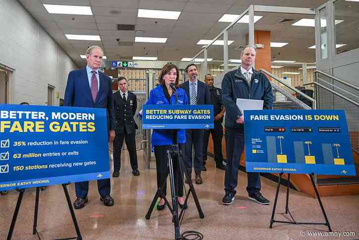 Fare evasion: Hochul, MTA leaders say stations testing modern fare gate models see 35% drop in the costly crime
