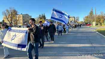 Winnipeggers hit the streets to support Israel, stand together, 3 years after Oct. 7 attacks
