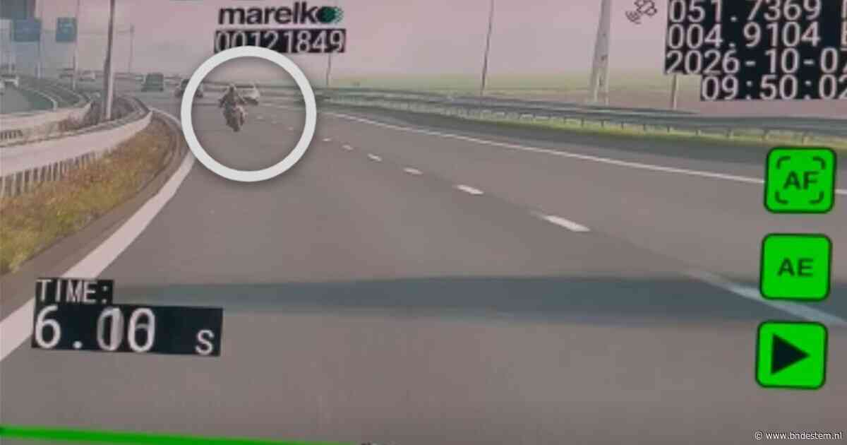 Motorrijder moet rijbewijs inleveren nadat hij 188 kilometer per uur rijdt op de A27 bij Hank