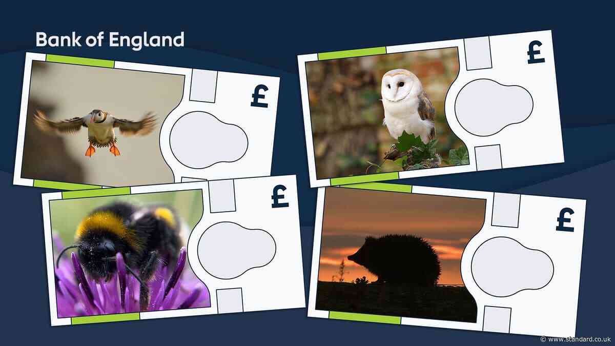 Bank of England reveals animals to feature on banknotes