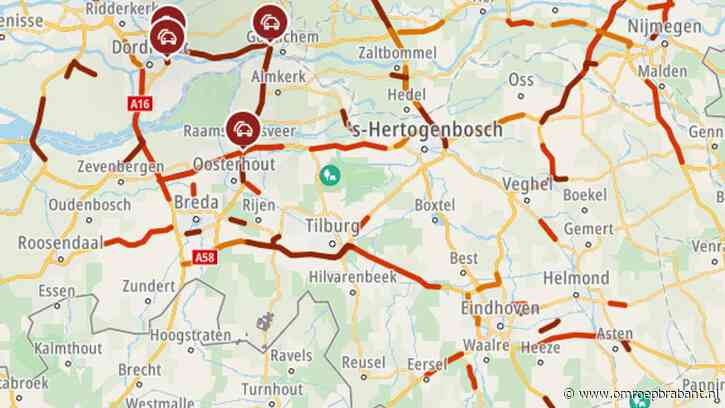 Druk op Brabantse wegen: ongelukken zorgen voor vertragingen tot een uur