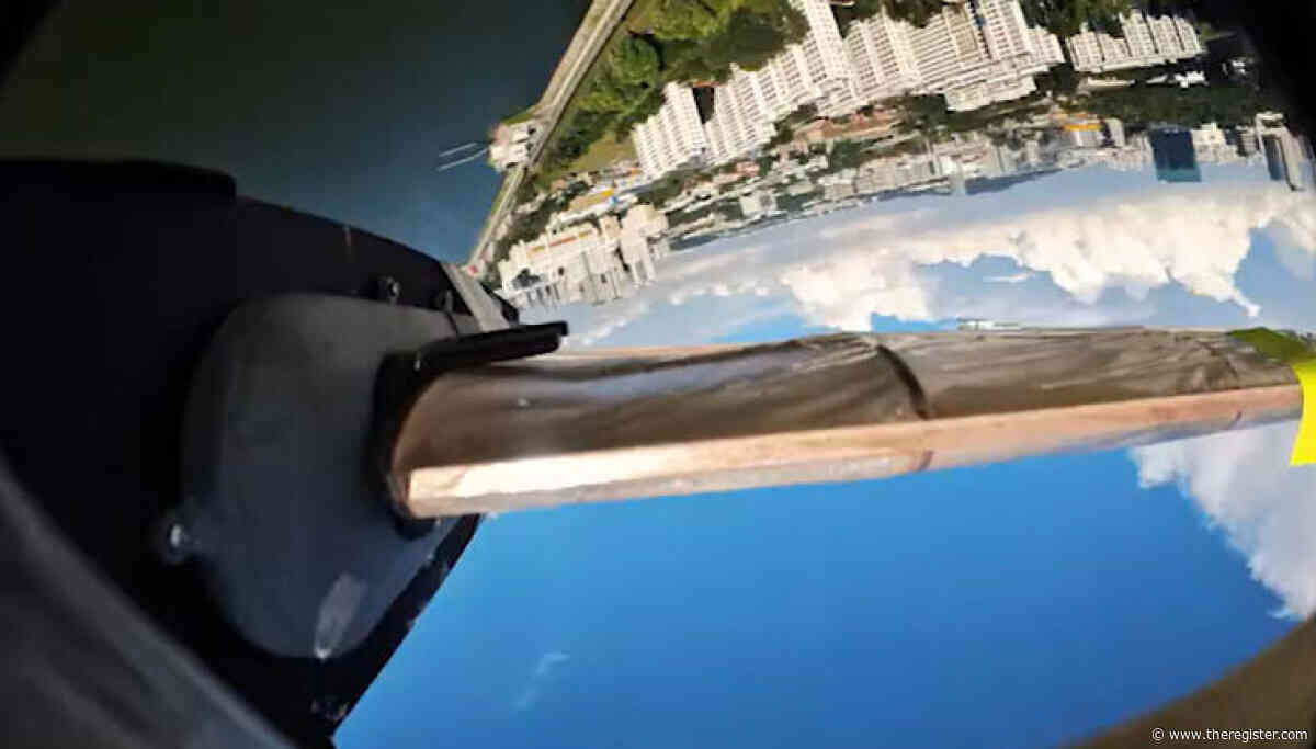 It's a bird, it's a plane...well, more of a spinning parachute, but really it's a droppable robot boat