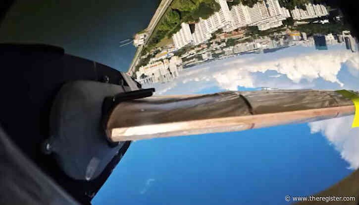 It's a bird, it's a plane...well, more of a spinning parachute, but really it's a droppable robot boat