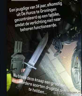 Groot rambo-mes en drugs gevonden bij jongen(14)