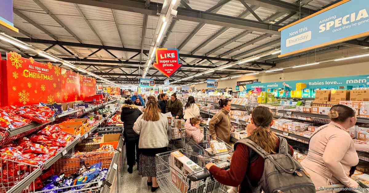 Chaos in the middle aisle as shoppers queue outside Aldi for bargain event