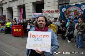 Hospital schoolteachers strike outside Camden Council over sacked colleague