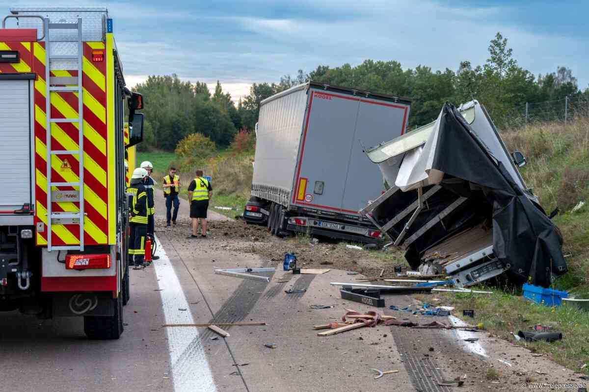 Sattelzug kracht in Transporter – schwerer Unfall auf der A 72 bei Penig