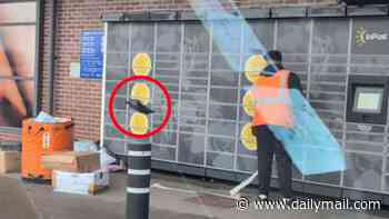 Moment parcel worker is caught on video flinging packages to the floor by furious Vinted seller