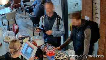 Moment two credit card fraudsters are caught swindling a Scottish cafe out of £425 over a hot chocolate