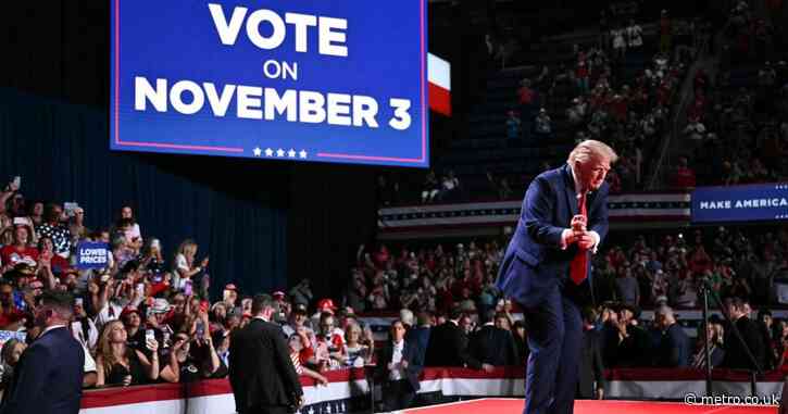 Donald Trump resorts to ‘your mum’ joke during disrupted speech