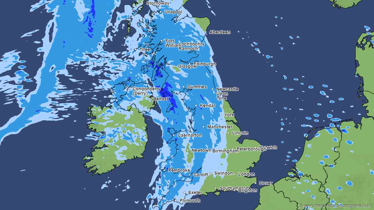 Exact time heavy rain forecast to hit Greater Manchester as 600-mile wall to sweep UK