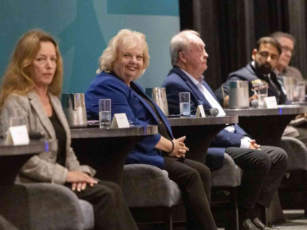Surrey mayoral candidates take aim at incumbent mayor Brenda Locke during lively debate