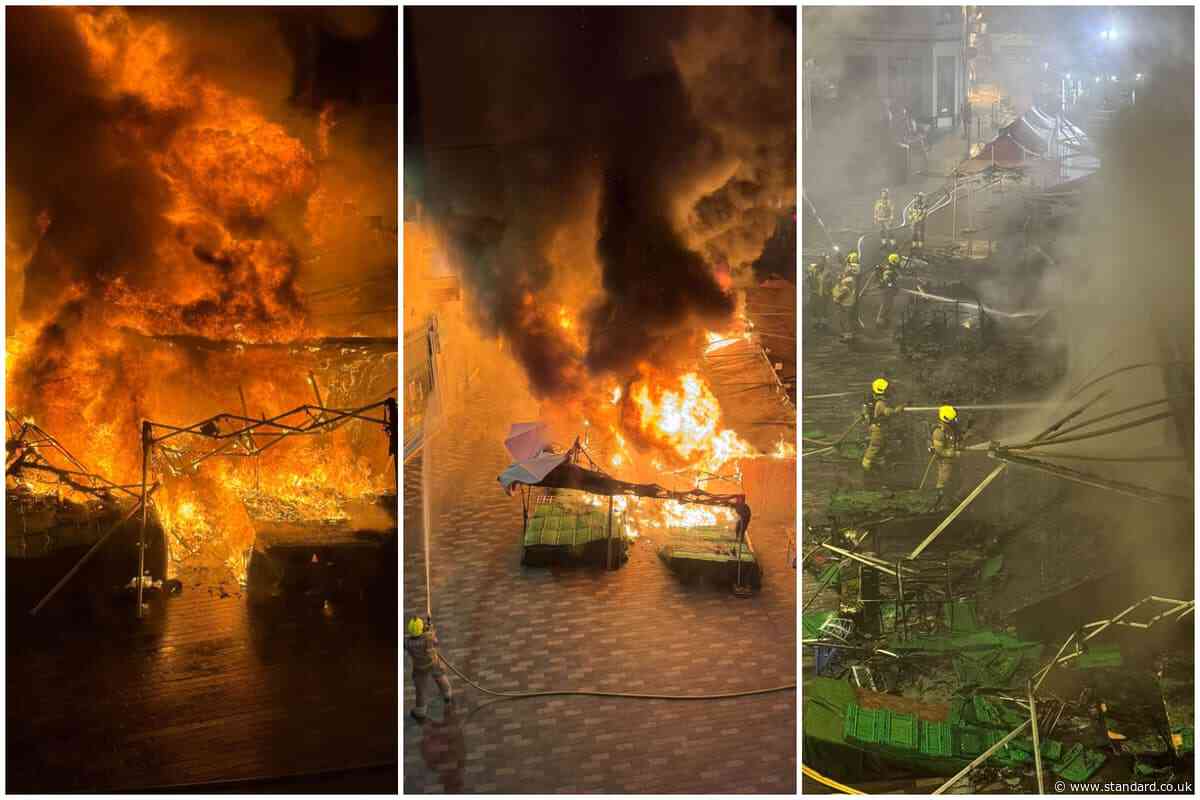 Market fire in south London believed to be caused by faulty fridge