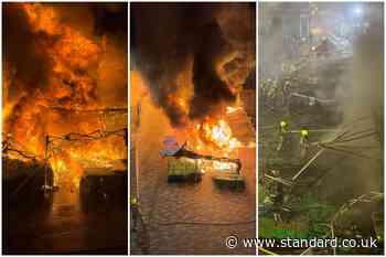 Market fire in south London believed to be caused by faulty fridge