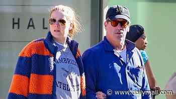 Jon Hamm, 55, shows off dad style with pregnant wife Anna Osceola, 38, after saying he's 'terrified' of being an old father
