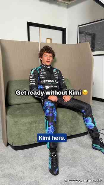 Get ready without Kimi. Vanda Bloom suit edition 🫥💜 #mercedesf1 #georgerussell #kimiantonelli #f1