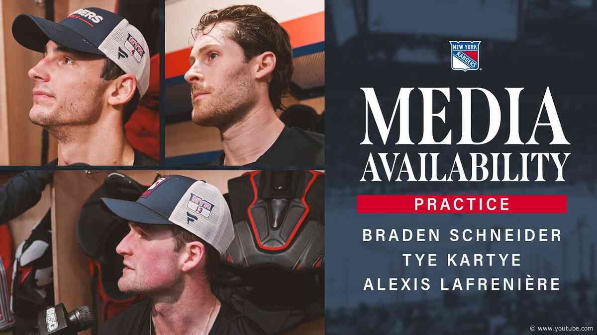 NYR Practice: Braden Schneider, Tye Kartye & Alexis Lafrenière Media Availability | Oct. 8, 2026