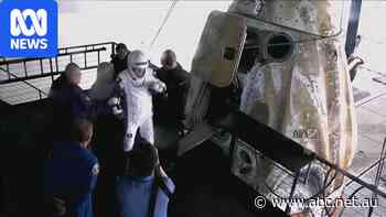 NASA's SpaceX crew 12 steps out of space capsule