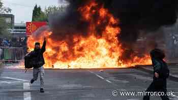 Police fire tear gas at barricaded Paris high school as student protests show no sign of ending