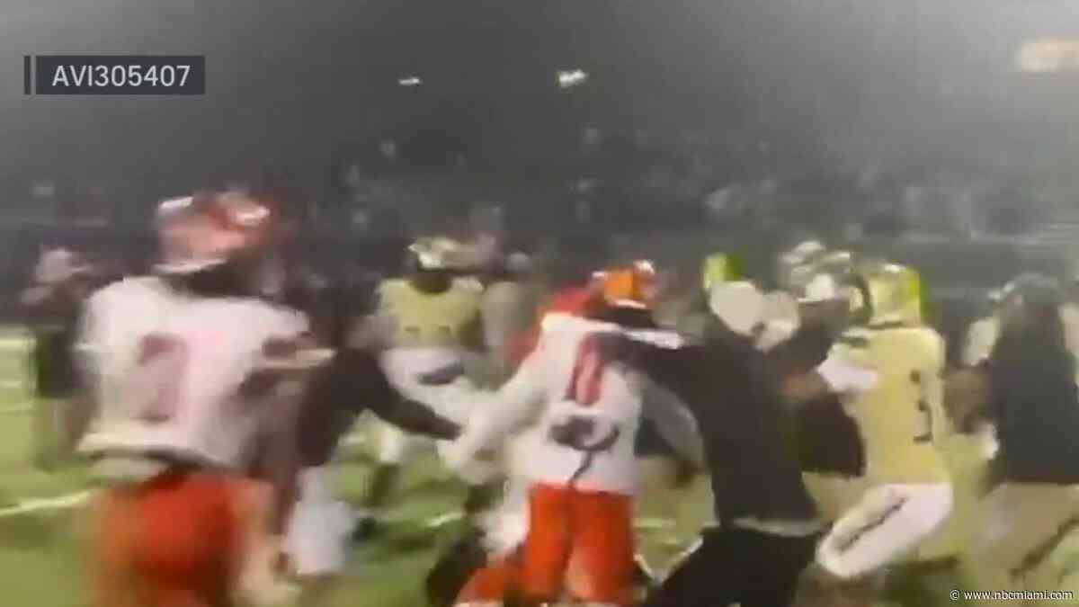 Miami Carol City football players suspended after brawl with Georgia team on the field