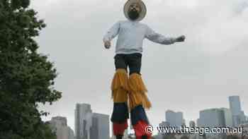 Think running a marathon is hard? Try doing it on 3kg stilts