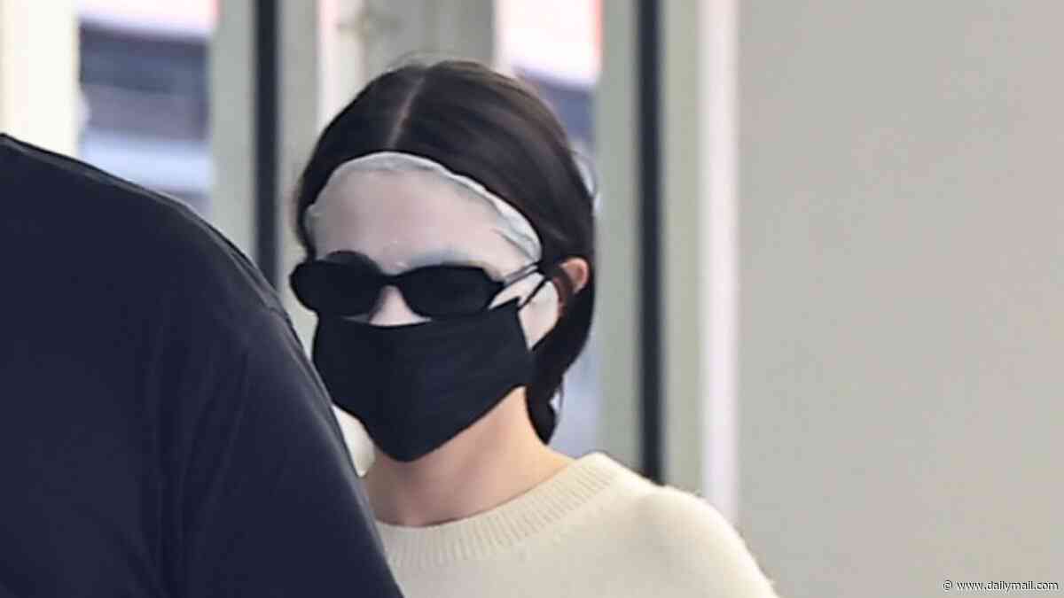 Selena Gomez takes her beauty routine to the extreme by wearing a skincare mask in public in bizarre display