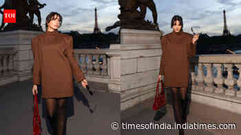 Nora Fatehi goes full Mugler in brown and red at Paris Fashion Week 2026