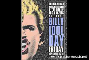 BILLY IDOL To Be Honored With 'Billy Idol Day' By City Of Los Angeles