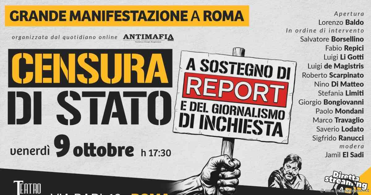 “Censura di Stato”, a Sostegno di Report e del giornalismo d’inchiesta. Segui la diretta