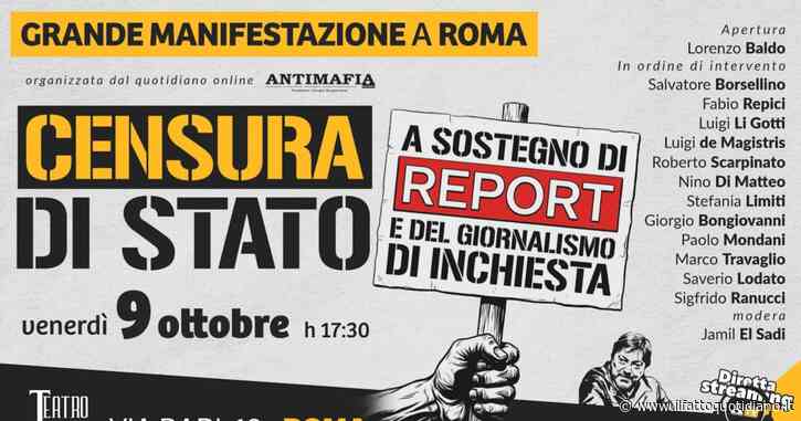 “Censura di Stato”, a Sostegno di Report e del giornalismo d’inchiesta. Segui la diretta