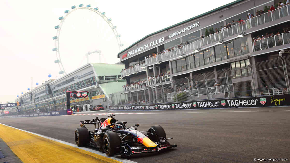 George Russell geeft gas in Singapore, Max Verstappen rijdt zesde tijd tijdens enige training