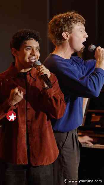 Maxim Chlumecky and Nathan Levy sing “Metaphor” at THE FANTASTICKS Broadway press day